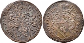 Haus Habsburg: Böhmen, Cu-Rechenpfennig o. J. (um 1620), 22 mm, 3,06 g. KRVSTOF KOBER Z KOBERSSBERKV // TOBIAS SSTEF KOLODIEG. Christoph Kober von Kob...