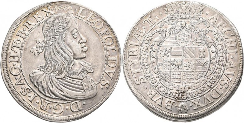 Haus Habsburg: Leopold I. 1657-1705: Reichstaler 1660 Graz, Davenport 3231, 28,6...