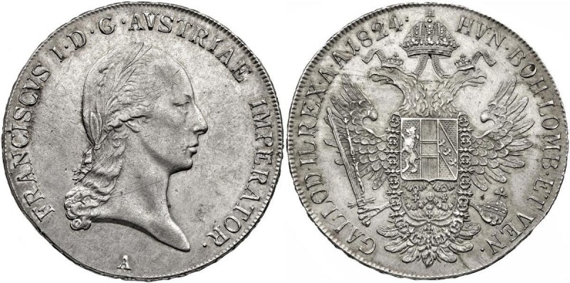 Haus Habsburg: Franz II. (I.) 1792-1804-1835: Taler 1824 A. Herinek 309. Kratzer...