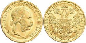 Haus Habsburg: Franz Joseph I. 1848-1916: Dukat 1912, KM# 2267, Friedberg 493. 3,49 g, 986/1000 Gold. Rotpunkte, vorzüglich.
 [zzgl. 19 % MwSt.]