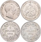 Baden: Karl Leopold Friedrich 1830-1852: Lot 4 Stück, Gulden 1840, 1841, 1848, Ausbeutegulden 1852, AKS 92, 95, 96, sehr schön.
 [differenzbesteuert]...