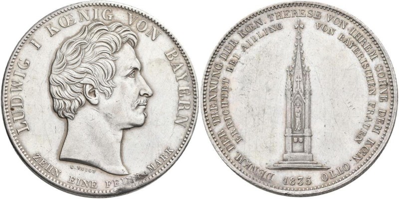 Bayern: Ludwig I. 1825-1848: Geschichtstaler 1835, Bad Aibling, AKS 134, Jaeger ...