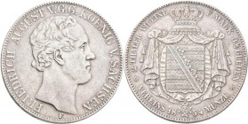 Sachsen: Friedrich August II. 1836-1854: Doppeltaler 1854 (3½ Gulden Vereinsmünze), AKS 94, Jaeger 78, sehr schön.
 [differenzbesteuert]