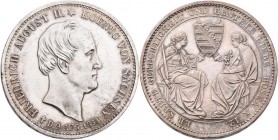 Sachsen: Friedrich August II. 1836-1854: Taler 1854 (Sterbetaler), AKS 117, Jaeger 94, min. Randfehler, vorzüglich.
 [differenzbesteuert]