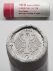 Bundesrepublik Deutschland 1948-2001: 2 DM Kursmünze 1995 (Strauß) aus der Prägestätte G in kompletter Originalrolle der Bundesbank mit 50 Münzen in S...