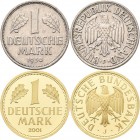 Bundesrepublik Deutschland 1948-2001 - Goldmünzen: Goldmark 2001 J (Hamburg), Jaeger 481, in Originalkapsel, 12,0 g, 999/1000 Gold, stempelglanz, mit ...