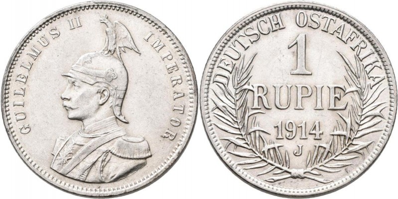 Deutsch-Ostafrika: Wilhelm II. 1888-1918: DOA / Deutsch-Ostafrika: 1 Rupie 1914 ...