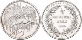 Deutsch-Neuguinea: ½ Neu-Guinea Mark 1894 A, Paradiesvogel, Jaeger 704, feine Kratzer, vorzüglich.
 [differenzbesteuert]