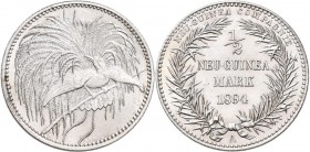 Deutsch-Neuguinea: ½ Neu-Guinea Mark 1894 A, Paradiesvogel, Jaeger 704, vorzüglich.
 [differenzbesteuert]