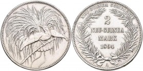 Deutsch-Neuguinea: 2 Neu-Guinea Mark 1894 A, Paradiesvogel, Jaeger 706, Kratzer, sehr schön-vorzüglich.
 [differenzbesteuert]