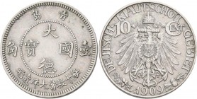 Kiautschou: 10 Cent 1909, Jaeger 730, Kratzer, fast vorzüglich.
 [differenzbesteuert]