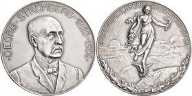 Medaillen alle Welt: Finnland: Silbermedaille 1903 von Munsterhjelm, auf den Ingenieur und Militär Georg Strömberg (1823-1906), 55,4 mm, 68,3 g, Rands...