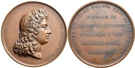 Medaillen alle Welt: Frankreich, Louis XVIII 1814/1815-1824: Bronzemedaille 1818, von R. Gayrard, auf den Sieg von Louis Alexandre de Bourbon(1678-173...