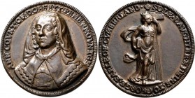 Medaillen alle Welt: Großbritannien: Bronzegussmedaille o. J. (1676), auf Lady Anne Clifford 1590-1676, Countess of Dorset, Pembroke and Montgomery, a...