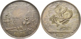 Medaillen alle Welt: Italien: Casa Savoia, Vittorio Amadeo II. 1675-1730: Bronzemedaille 1706 von Marteen Smeltzing, auf den Entsatz von Turin durch P...