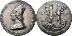 Medaillen alle Welt: Italien-Ferrara, Ercole I. dÈste 1471-1505: Bronzemedaille o. J. (um 1472), Modell von Sperandio di Mantova (um 1431-1504), auf P...