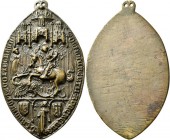 Medaillen alle Welt: Italien-Ferrara: Ovaler Siegel in Bronze von Lorenzo Roverella, Bischof von Ferrara (1460-1474), 90 x 54,5 mm, Bange 1922, 602, M...