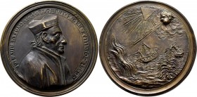 Medaillen alle Welt: Italien-Florenz: Bronzegußmedaille o.J. von Giovanni Zanobio Weber (1737-1806), auf den Ordensgeneral der Jesuiten P. Lorenzo Ric...