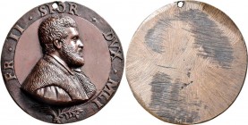 Medaillen alle Welt: Italien-Milano, Francesco II. Sforza 1521-1535: Einseitige Bronzegußmedaille o. J. (17./18. Jhd), Brustbild nach rechts / FR II S...