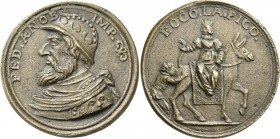 Medaillen alle Welt: Italien-Milano: Friedrich I. Barbarossa 1152-1190: Bronzene Spottmedaille o. J. (wohl florentinische Arbeit aus dem Ende des 17. ...