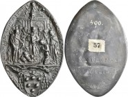 Medaillen alle Welt: Italien-Perugia: Spitzovaler Blei-Siegelabguss, einseitig o. J. (um 1520) vom Siegel des Kardinals Ippolito de Medici (1511-1535,...