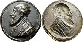 Medaillen alle Welt: Italien-Roma: Bronze-Hohlgussmedaille o. J., von Claude Warin (1607-1672), auf Giulio Romano (1492-1546), Architekt und Maler (14...