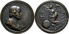 Medaillen alle Welt: Italien-Venezia: Marc Antonio Giustinian, 1684-1688. Bronzemedaille o. J. (1685), von G. F. Neidinger, auf Francesco Morosini und...