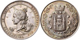 Medaillen alle Welt: Österreich/Linz: Silbermedaille 1862 von Radnitzky, Ehrenpreis des Volksfestes in Linz, 43,8 mm, 33,3 g, Horsky 6584, Hauser 3485...