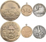 Medaillen alle Welt: Rumänien: kleines Lot 3 Medaillen 1913: Donauübergang Corabia, Randpunze S, 14,3 g. Wurzbach 4375, entfernter Henkel, Sachsen 188...