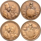 Medaillen alle Welt: Russland, Nikolaus II. 1894-1917: Lot 2 Stück, Bronzemedaille 1897 von Mayer & Wilhelm, Stuttgart, auf die Hinwendung der russisc...
