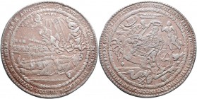 Medaillen alle Welt: Schweden, Gustav II. Adolf 1611-1632: Bronz. Bleimedaille 1633 von Sebastian Dadler, auf sein Begräbnis in der Riddarholmskyrkan ...