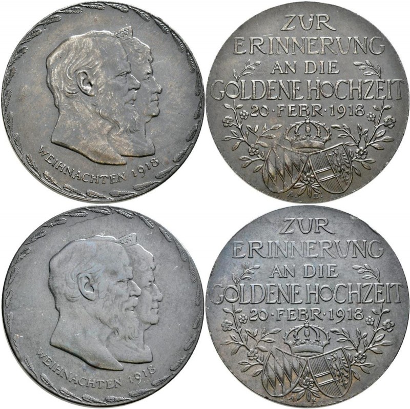 Medaillen Deutschland: Bayern, Ludwig III. 1913-1918: Lot 2 Stück, Medaille 1918...