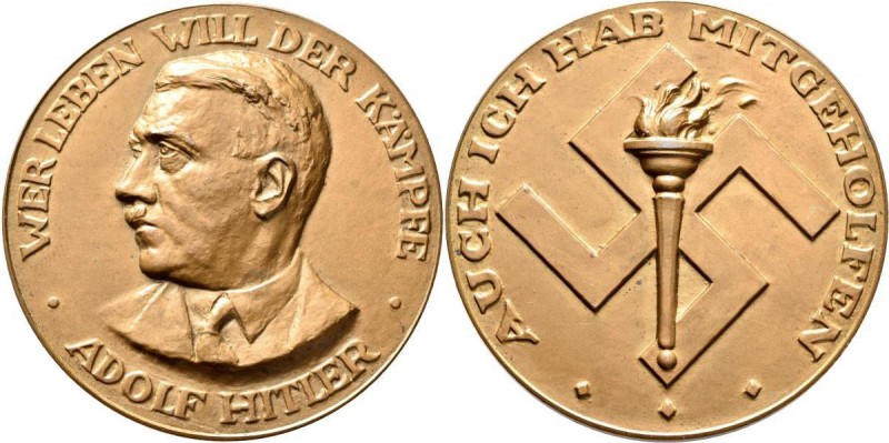 Medaillen Deutschland: Drittes Reich 1933-1945: Bronzene Erinnerungsmedaille für...