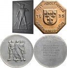 Medaillen Deutschland: Drittes Reich 1933-1945: Lot 3 Stück, Eisengußplakette 1936 von R. Klein, gefertigt von der Eisengießerei Lauchhammer. Sthender...