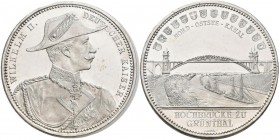 Medaillen Deutschland: Preußen, Wilhelm II. 1888-1918: Silbermedaille o. J. (1895), Werkstatt Lauer, auf die Eröffnung des Nord-Ostsee-Kanals, Randsch...