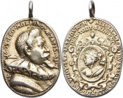 Medaillen Deutschland: Renaissance/Barock: Hochovales Medaillon 1603, unsigniert. Av: Im Perlrand das Brustbild eines Patriziers nach rechts, mit Harn...