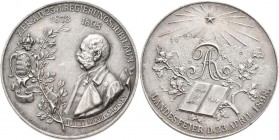 Medaillen Deutschland: Sachsen, Albert 1873-1902: Silbermedaille 1898, von Helmig und Schwarz, auf sein 25jähr. Regierungsjubiläum und seinen 70. Gebu...