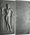 Medaillen Deutschland: Stuttgart: Geschwärzte, einseitige Eisengussplakette 1929, auf das 100-jährige Jubiläum der Technischen Hochschule Stuttgart. S...