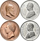 Medaillen Deutschland: Württemberg, Wilhelm I. 1816-1864: Lot 6 Stück, Bronzene Prämienmedaille für Landwirtschaftliche Verdienste o.J., ab 1858, Klei...