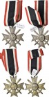 Orden & Ehrenzeichen: Lot 2 Orden: Kriegsverdienstkreuz mit Schwertern 1939, 2. Klasse, an Originalbändern, Feinzink bronziert, seltene Hersteller im ...