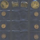 Alle Welt: Kleines Lot 4 Goldmünzen und 1 Goldbarren: 4 Dukaten 1915, 20 BEF 1870, 20 CHF Vreneli 1935 LB, 20 Mark Preußen 1905, 10 g Argor Chiasso.
...