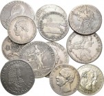 Europa: Lot 11 Silbermünzen europäischer Staaten, Bayern Madonnentaler 1760 / Batavische Republik Taler 1802 / Braunschweig 2/3 Taler 1789 / 24 Marien...