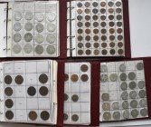 Großbritannien: Fünf Alben voll mit Münzen aus England nach Nominalen und Jahrgängen gesammelt. Von Farthing, über Penny, mit 3 und 6 Pence aus Silber...