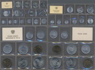 Polen: Lot 3 Sätze POLSKIE MONETY. 1-Obiegowe, 2-Emitowane w 1977 r, 3-Aluminowe. Alle Münzen in Folienstreifen eingeschweisst.
 [differenzbesteuert]...