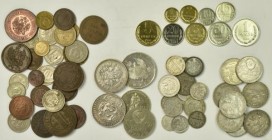 Russland: Lot Russland / UdSSR mit über 60 Münzen. Dabei aus Silber u.a.: Rubel 1811, 1898, 1921, 50 Kopeken / Poltina 1877, 1912, 1922, 1924 sowie we...