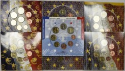 Frankreich: Sammlung 7 x off. KMS 1999-2005 in stempelglanz. Inhalt je 1 Cent - 2 Euro.
 [differenzbesteuert]
