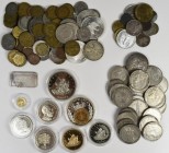 Deutschland: Eine Schachtel mit ca. 80 DM und über 100 (Reichs)mark in Silbermünzen des Dritten Reiches bzw. Kaiserreiches. Dazu noch ein paar Medaill...