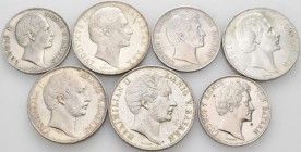Bayern: Lot 7 Münzen, Gulden 1837,1844, 1864, Vereinstaler 1863, 1867, Siegestaler 1871, 2 Gulden 1851, sehr schön, sehr schön-vorzüglich, vorzüglich....