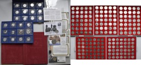 Bundesrepublik Deutschland 1948-2001: Große Sammlung an Gedenkmünzen der BRD, dabei: 5 Lindnerboxen voll mit 5 DM und 10 DM in st, eine Box mit 10 DM ...