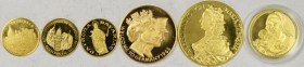 Medaillen: Lot 6 Goldmedaillen, dabei: Maria Theresia, Patrona Bavariae, Tuttlingen (2x), Madonna mit Kind. Gesamtgewicht (Brutto) 53,4g
 [differenzb...